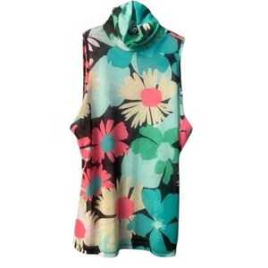 AFRM Women’s Sleeveless Mint Daisy Floral Sheer Mesh Lightweight Pretty New M